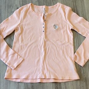 Polo peach waffle knit thermal henley size medium